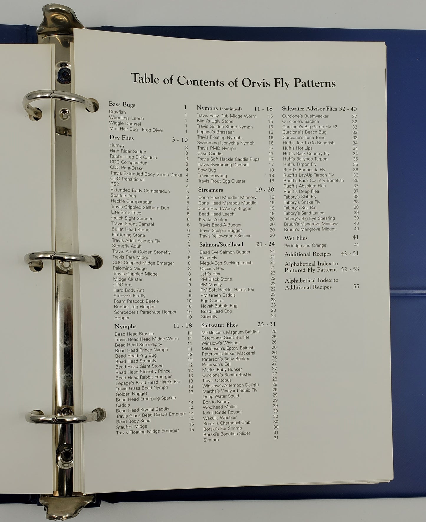 Index of Orvis Fly Patterns Volume 3