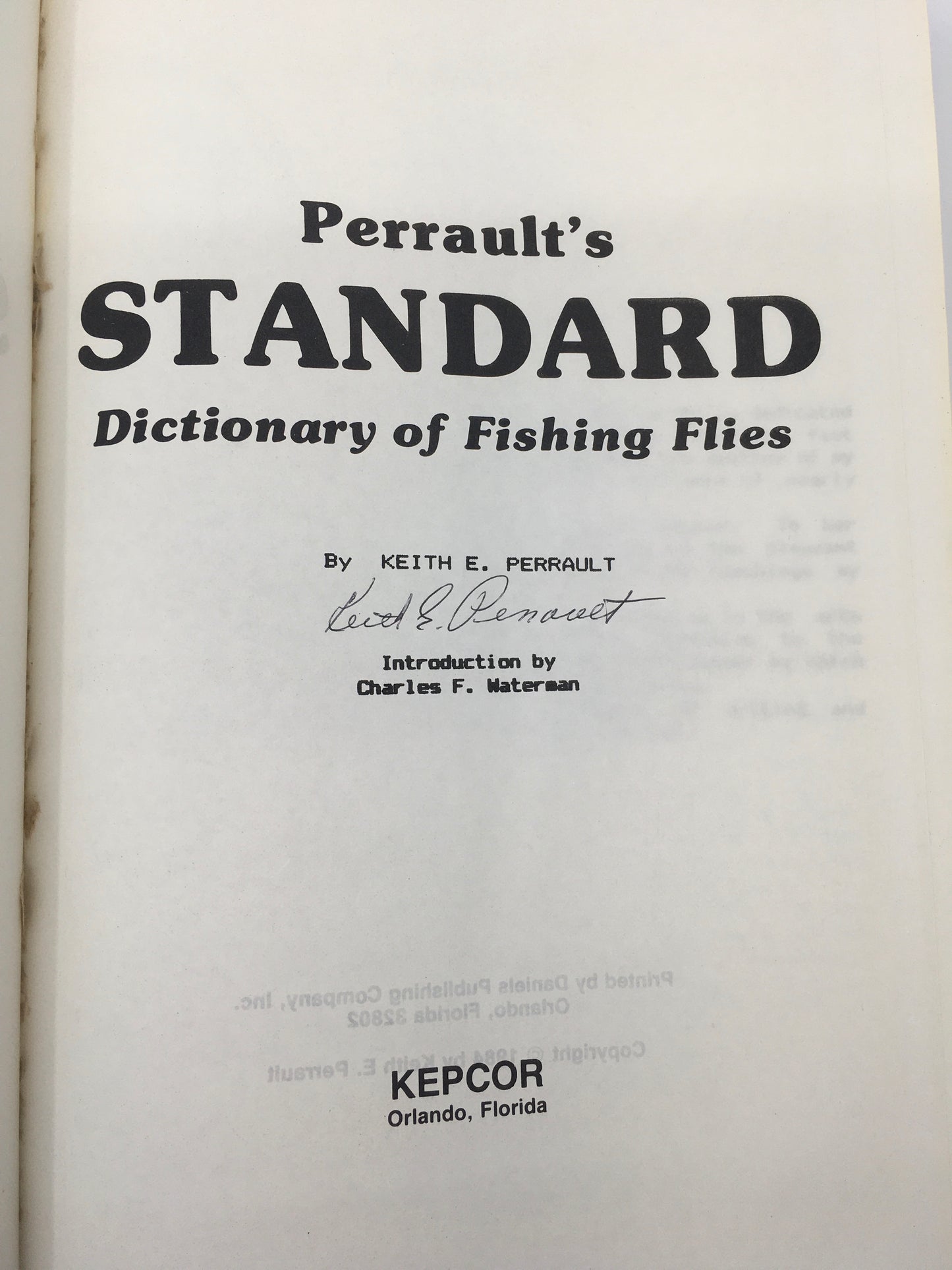 Perrault's Standard Dictionary of Fishing Flies - SIGNED
