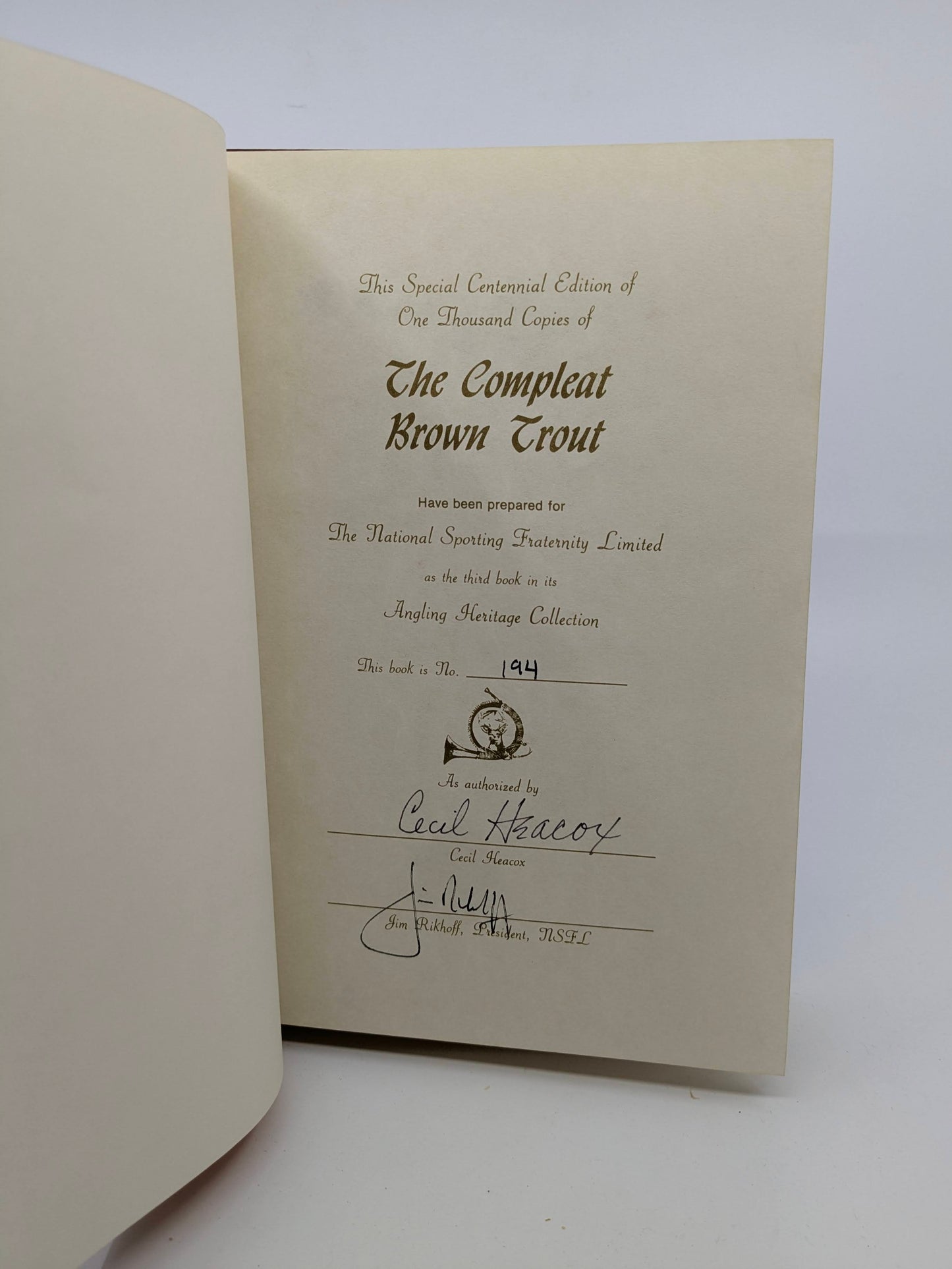The Compleat Brown Trout - Signed Copies