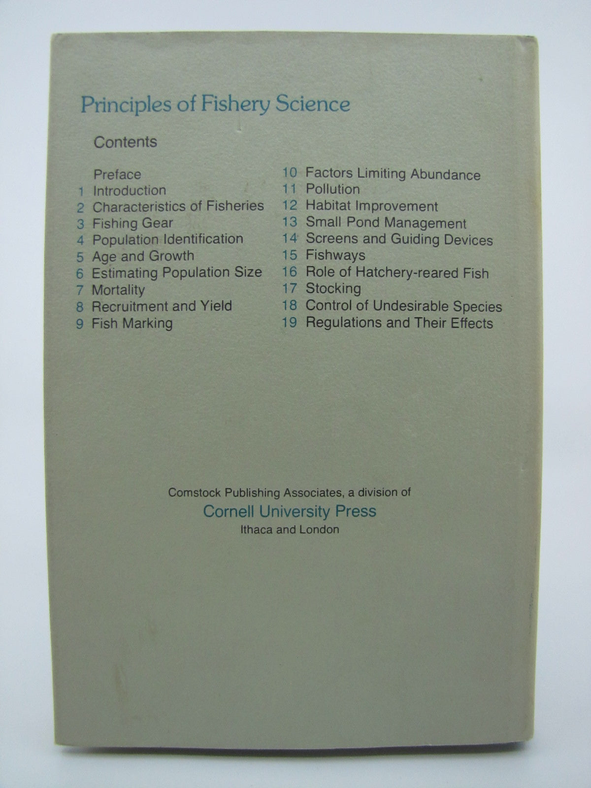 Principles of Fishery Science